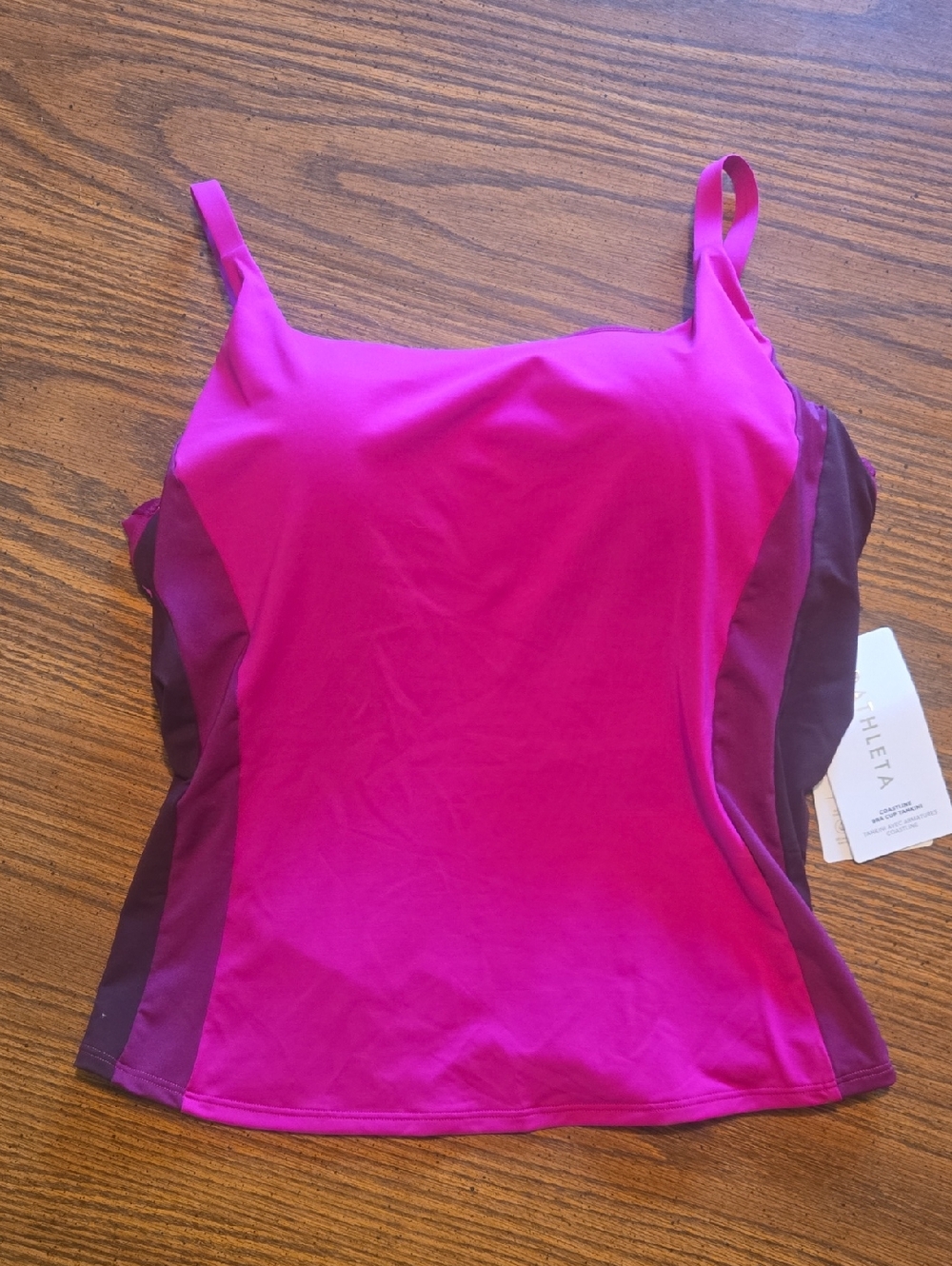 Athleta Hot Pink and Plum Colorblock Adjustable-Strap Tank